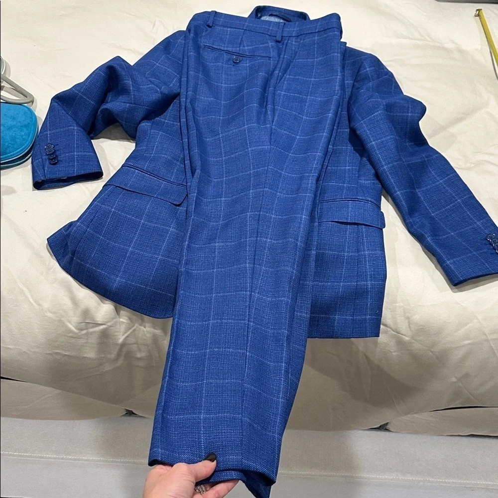 Antonio Cardinni Blue Checkered Suit